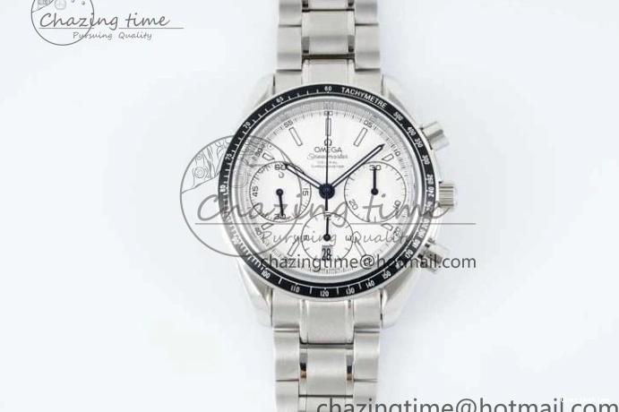 0130 Speedmaster Racing Master SS HKF Best Edition White Dial on SS Bracelet A Premium 7809